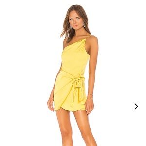 Yellow Lovers + Friends One-Shoulder Karen Dress
